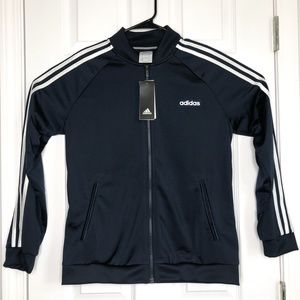Adidas Large Blue Classic 3-Stripe Track Jacket